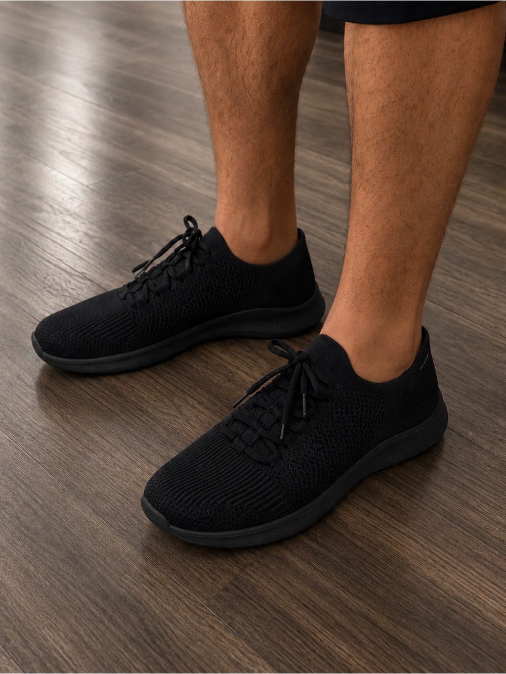 Skechers Black Men’s Knit Slip-In Athletic Shoe